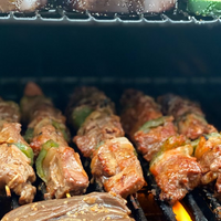Filet Mignon Kabobs with Luau Sauce & Veggies