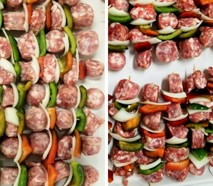 Hot & Sweet Sausage Kabobs with Veggies Combo Pack Berk Lombardo