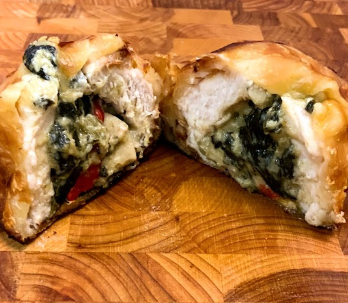 Stuffed Chicken Florentine in Puff Pastry